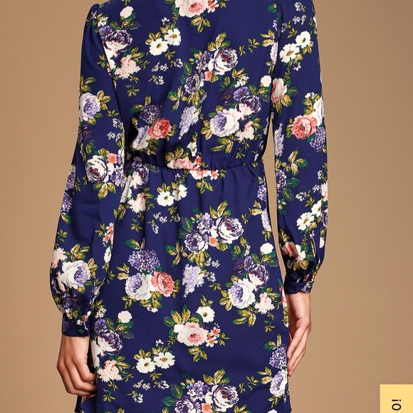 Lulus floral long sleeve dress, size Large - Picture 2 of 4